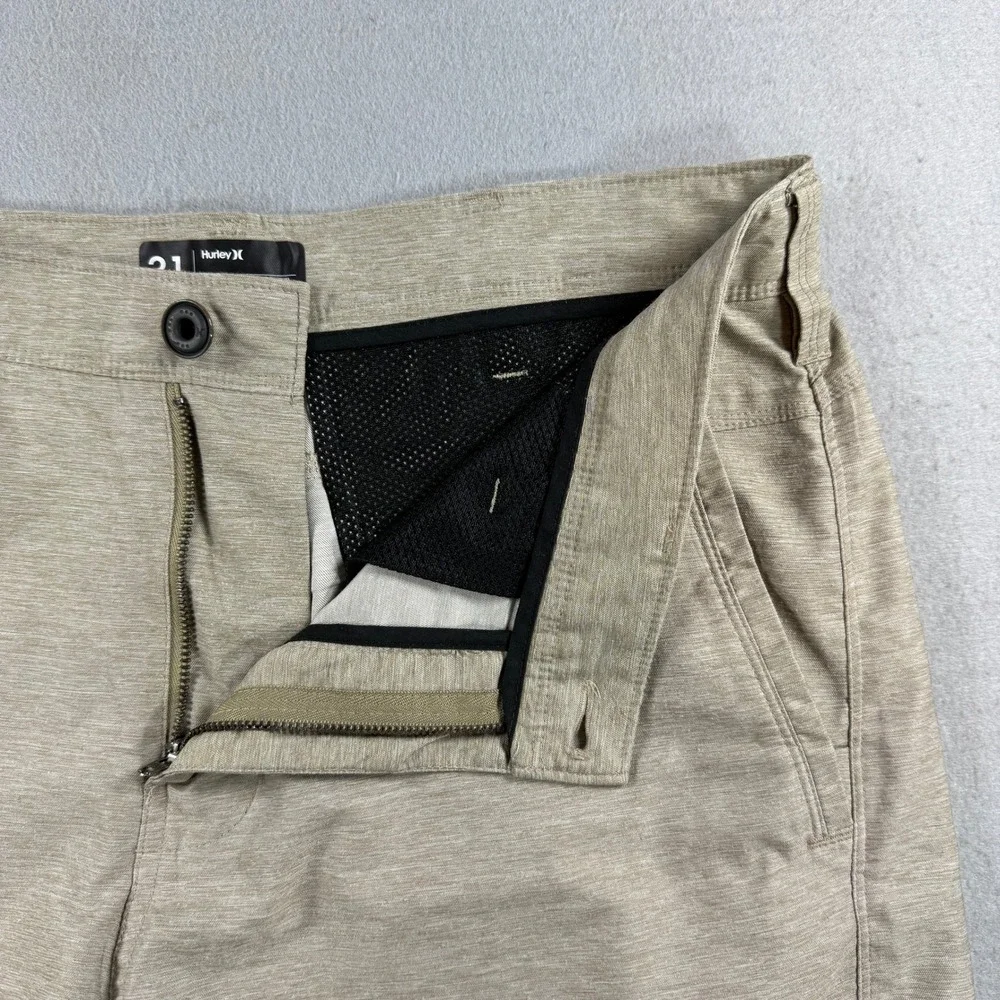 Hurley Nike Dri-Fit Hybrid Walk Shorts Mens 31 Khaki Chino Golf Performance